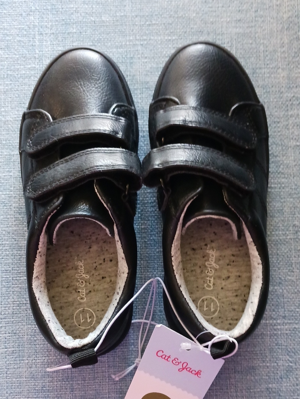 New!! Cat & Jack Black Double-Strap School Shoes for Kids